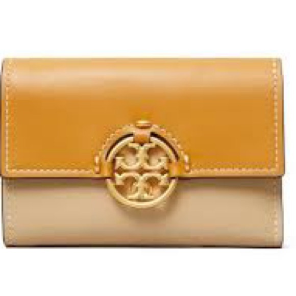 Tory Burch Handbags - TORY BURCH MILLER COLORBLOCK MEDIUM FLAP TRIFOLD LEATHER WALLET MULTICOLOR